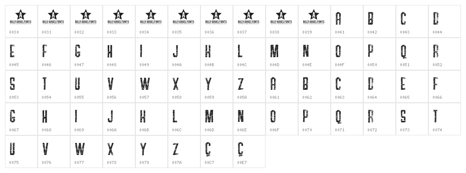 SOAPSTORE Character Map