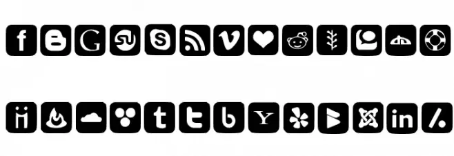 SOCIAL FONT ICONS Schriftart Groß