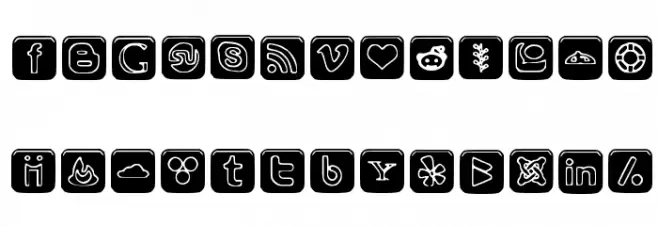 SOCIAL OUTLINE ICONS Polices MAJUSCULES