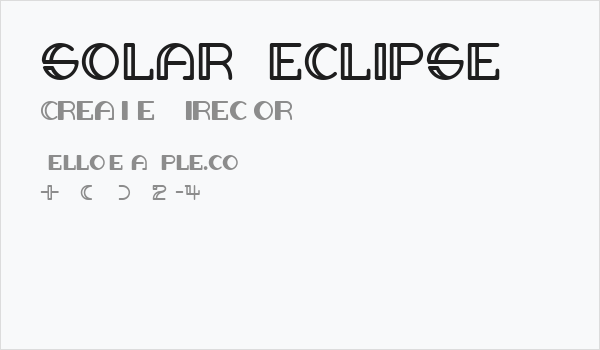 SOLAR ECLIPSE Business Card