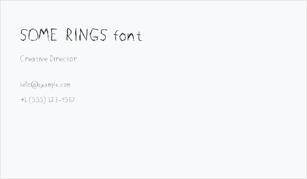 SOME RINGS font Business Card