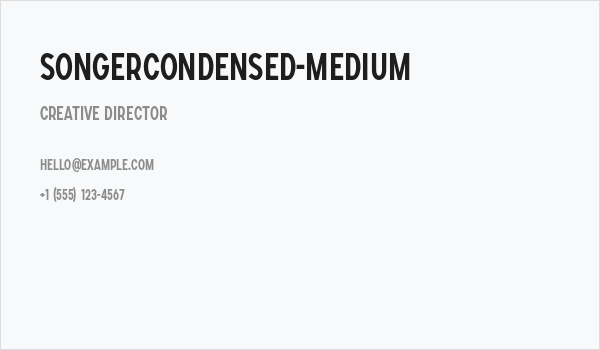 SONGERCondensed-Medium Business Card
