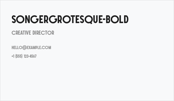 SONGERGrotesque-Bold Business Card