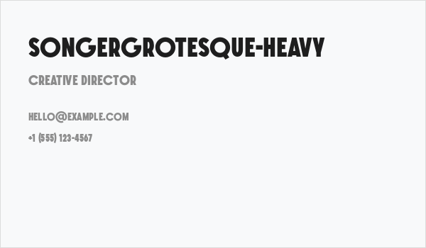 SONGERGrotesque-Heavy Business Card