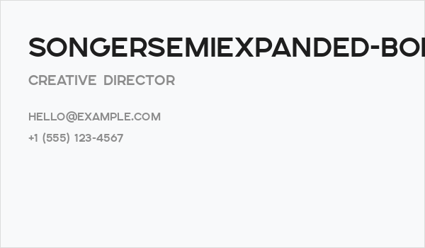 SONGERSemiExpanded-Bold Business Card