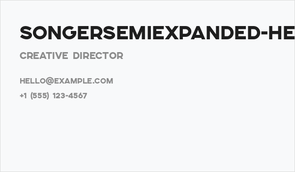 SONGERSemiExpanded-Heavy Business Card