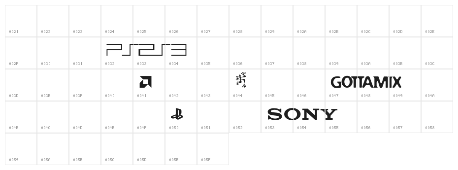 SONY's Logo Character Map