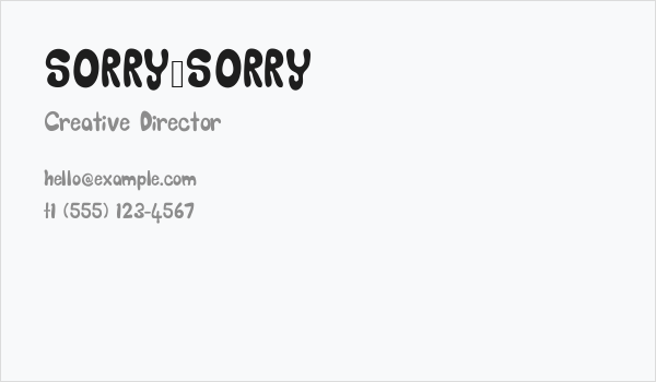 SORRY_SORRY Business Card
