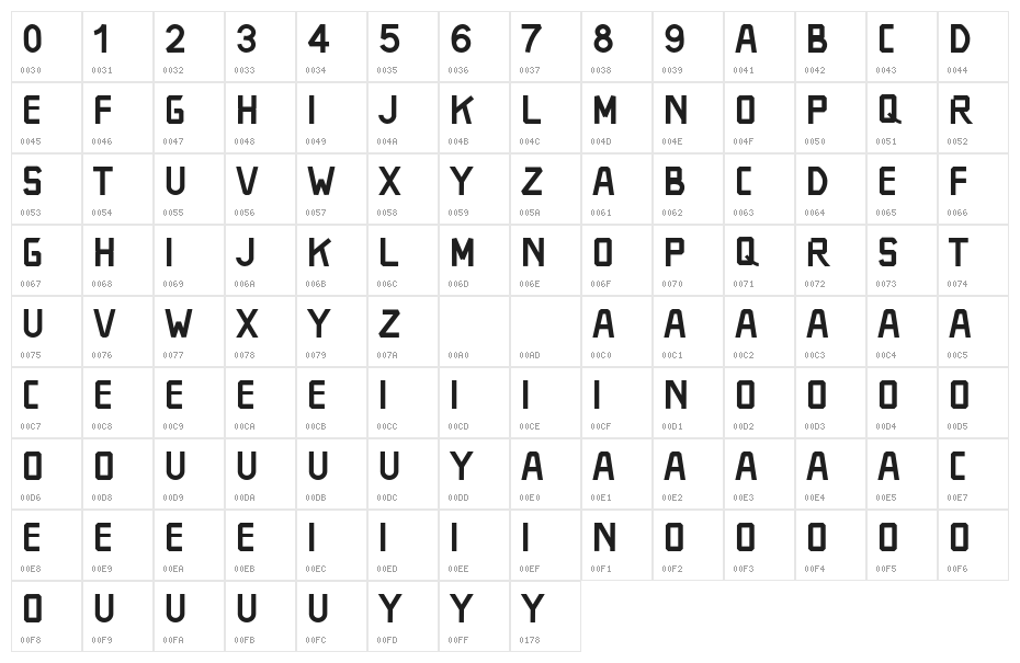SOULMATERegular Character Map