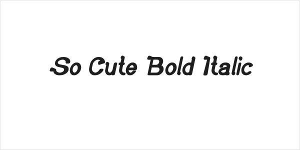 So Cute Bold Italic Logo