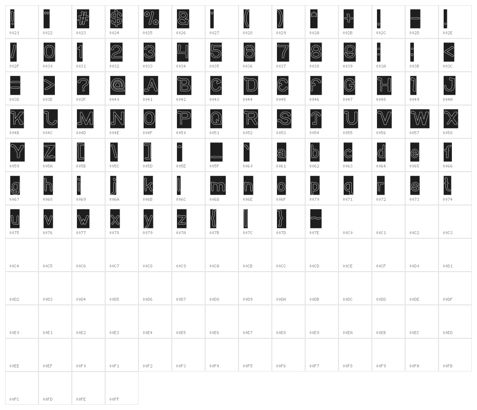So Cute-Hollow-Inverse Character Map