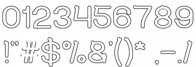 So Cute-Hollow Font OTHER CHARS