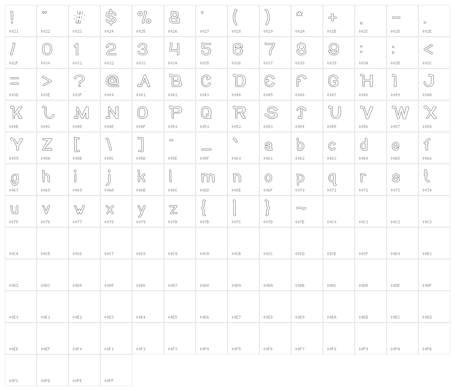 So Cute-Hollow Character Map