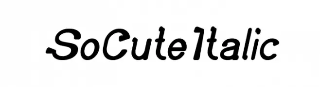 So Cute Italic  Free Fonts Download