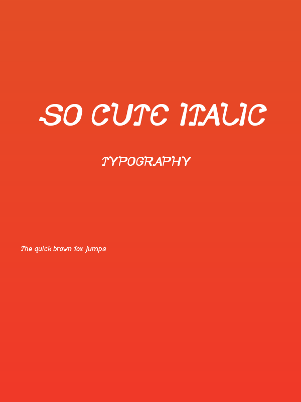 So Cute Italic Poster