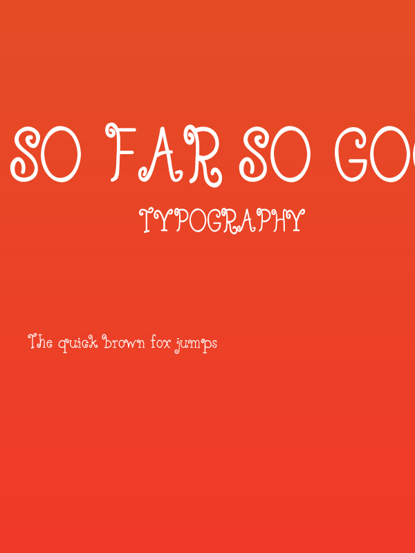 So Far So Good Poster