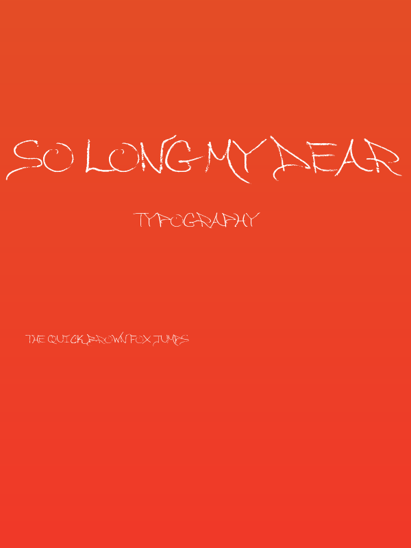 So Long My Dear Poster