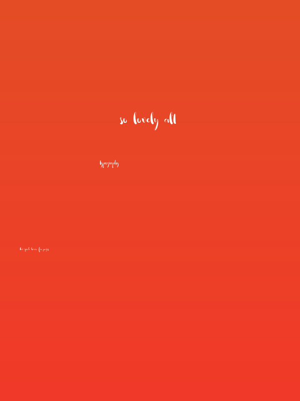 So Lovely Alt Poster