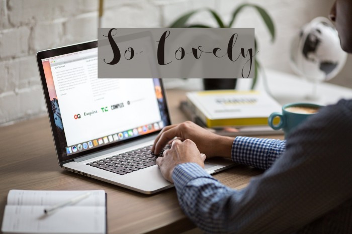 So Lovely Font examples
