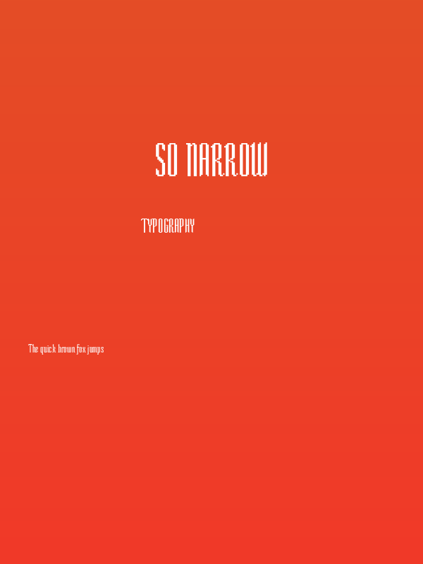 So Narrow Poster