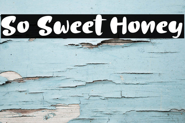 So Sweet Honey Шрифта examples