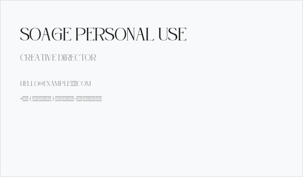 Soage Personal Use Business Card