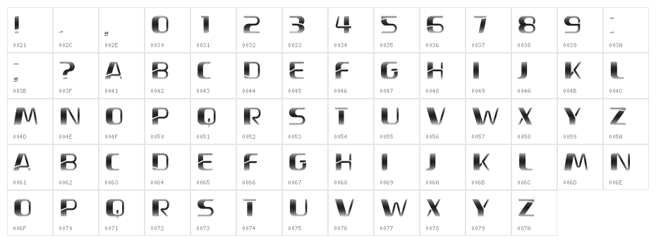 Soap Regular Character Map