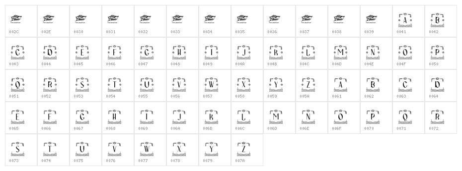 Soban Chinese Monogram Character Map