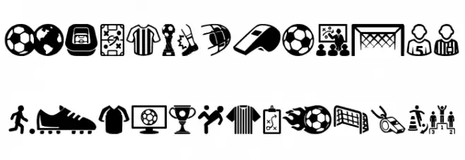 Soccer Icons Schriftart Groß
