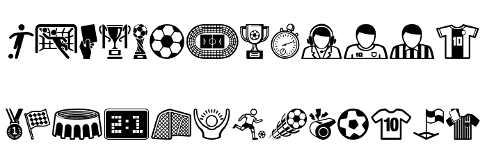 Soccer Icons Font LOWERCASE