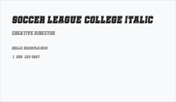 Soccer League College Italic Business Card