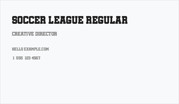 Soccer League Regular Business Card