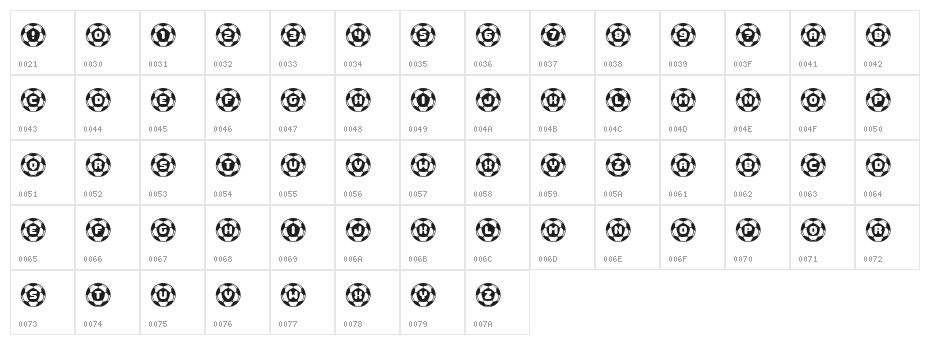 Soccer Regular Character Map