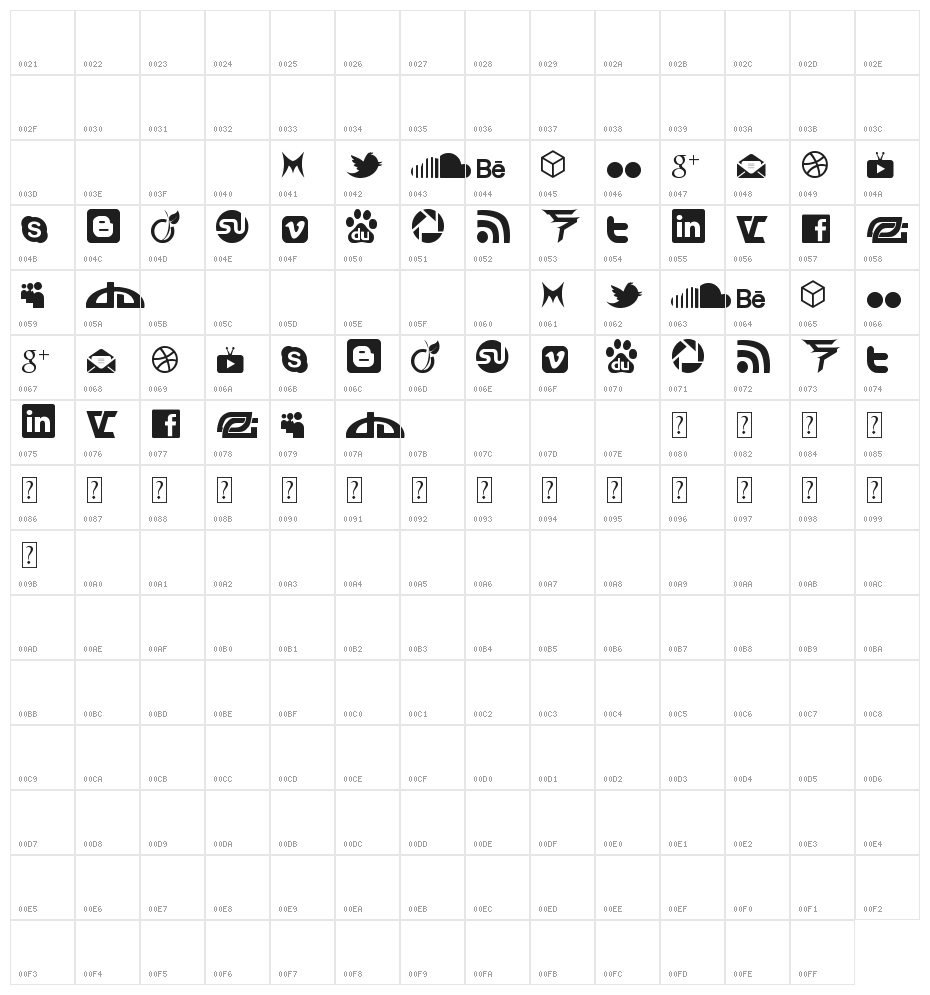 Social Icon by BRIANQC Character Map