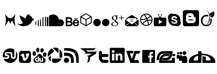 Social Icon by BRIANQC Font LOWERCASE