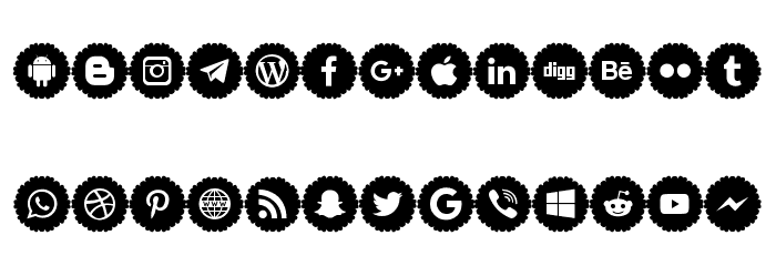 Social Icons Pro 2019 Font LOWERCASE