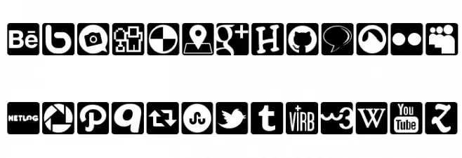 Social Icons Pro Set 1 - Rounded 字体 大写