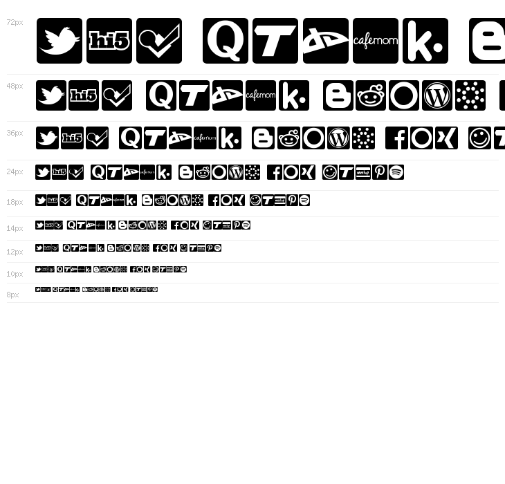 Social Icons Pro Set 1 - Rounded Waterfall