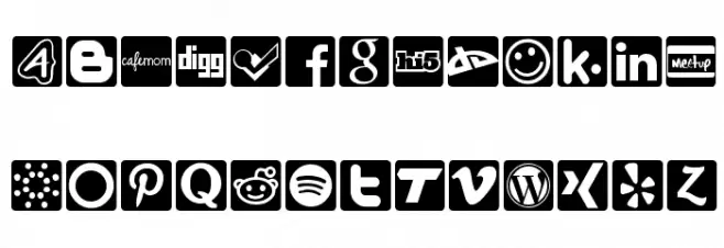 Social Icons Pro Set 1 - Rounded Fuentes MINÚSCULAS