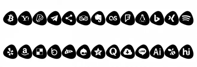 Social Logos Color Шрифта ВЕРХНИЙ