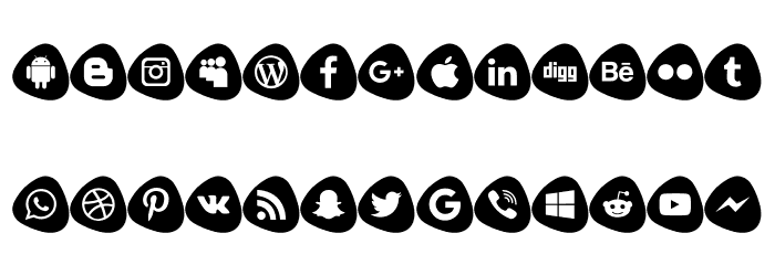 Social Logos Color Font LOWERCASE