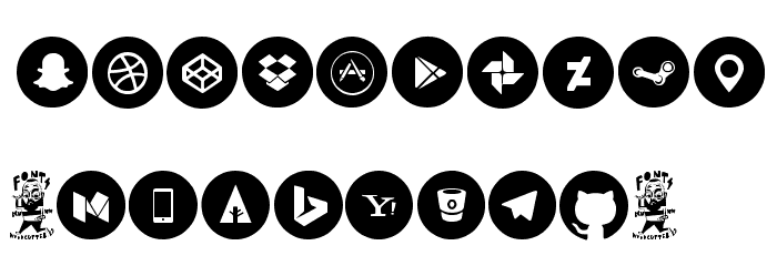 Social Media Circled Font OTHER CHARS