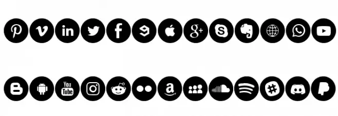 Social Media Circled Шрифта ВЕРХНИЙ