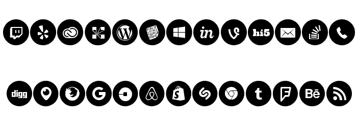 Social Media Circled Font LOWERCASE