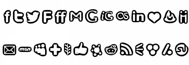 Social Media Icons Bold Font Litere mari