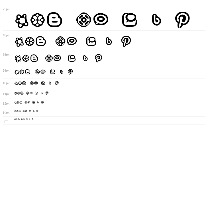 Social Media Icons Bold Waterfall