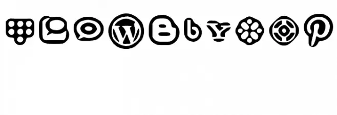Social Media Icons Bold Font LOWERCASE