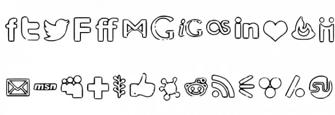 Social Media Icons Fonte MAIÚSCULAS