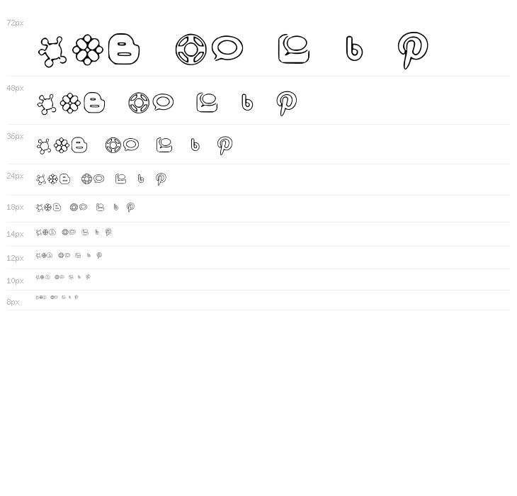 Social Media Icons Waterfall