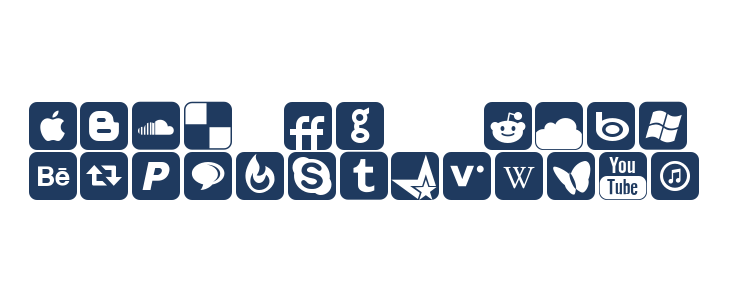 Social Networking Icons Regular Uppercase